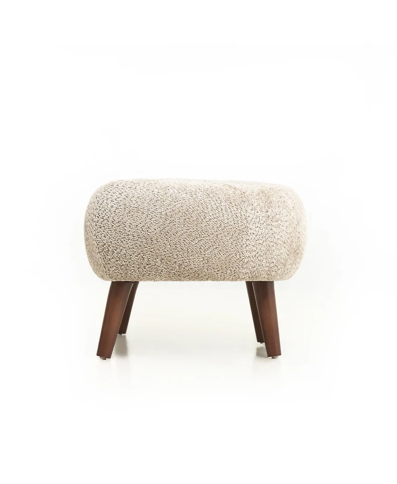 Streamdale Furniture Nordic Chenille Lazy Club Chair with Ottoman and Pillow
