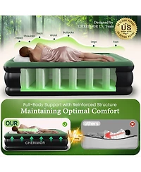 Cherimor 20.5" Pillow Top Queen Air Mattress, Built-in Pump and Pillow, 800 lb Support