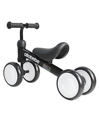 Allobebe Baby Balance Bike 4-Wheel Ride-On with Adjustable Seat & Silent Wheels, Ages 12-30 Months
