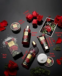 Lovery Exotic Rose Spa Gift Basket, 13pc Self Care Gift, Bath and Body Care Gift Set, Relaxing Stress Relief Gift