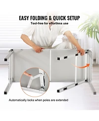 Mountaintop Folding Bar Table, Tradeshow Podium Table for Indoor, Outdoor, Party, Picnic, Exhibition, Includes Carrying Case, Storage Shelf
