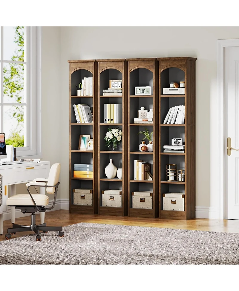 Tribesigns 70.9'' Tall Narrow Bookcase Set of 2, 5-Tier Cube Bookshelf