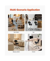 Sugift Ergonomic Saddle Rolling Stool with Back Support and Wheels 450 Pound Capacity