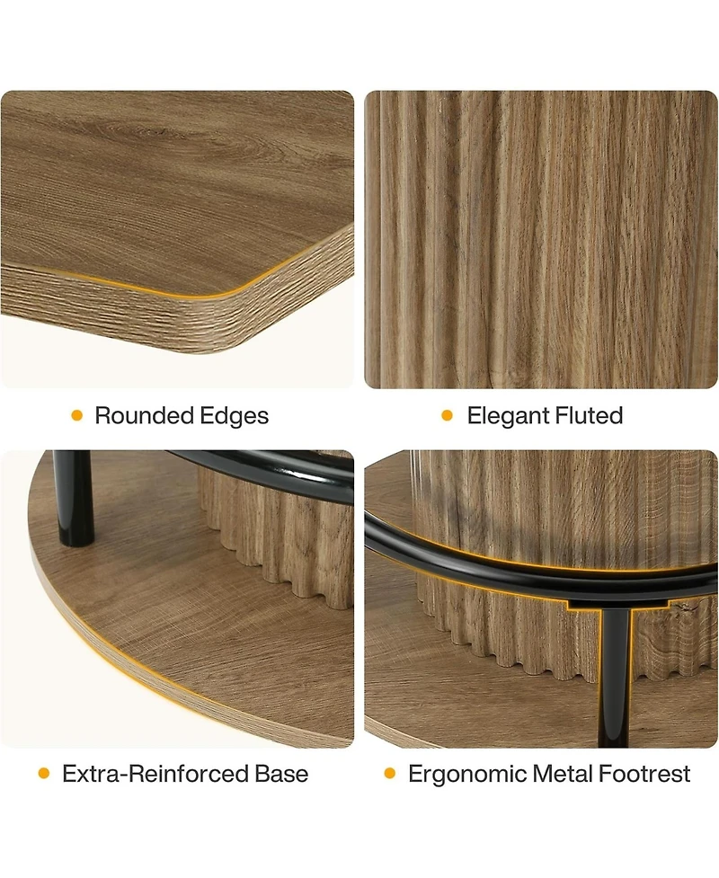 Tribesigns Square Bar Table, 39.4" H Brown Bistro Pub Table
