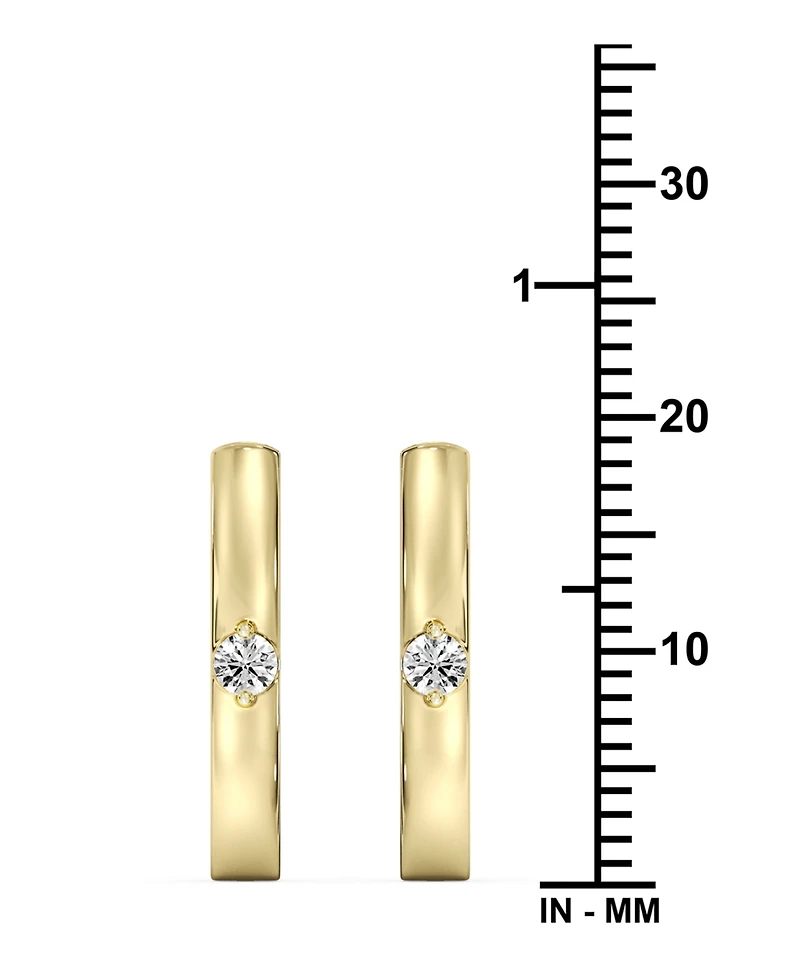 Macy's Lab-Grown Diamond Hoop Earrings (1/10 ct. t.w.) in 14k Yellow Gold-Plated Sterling Silver