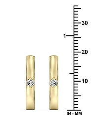 Macy's Lab-Grown Diamond Hoop Earrings (1/10 ct. t.w.) in 14k Yellow Gold-Plated Sterling Silver
