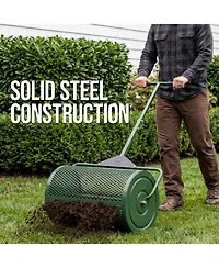 Best Choice Products 24" Compost Spreader, Steel Lawn and Peat Moss Topdresser, Adjustable T-Shaped Handle