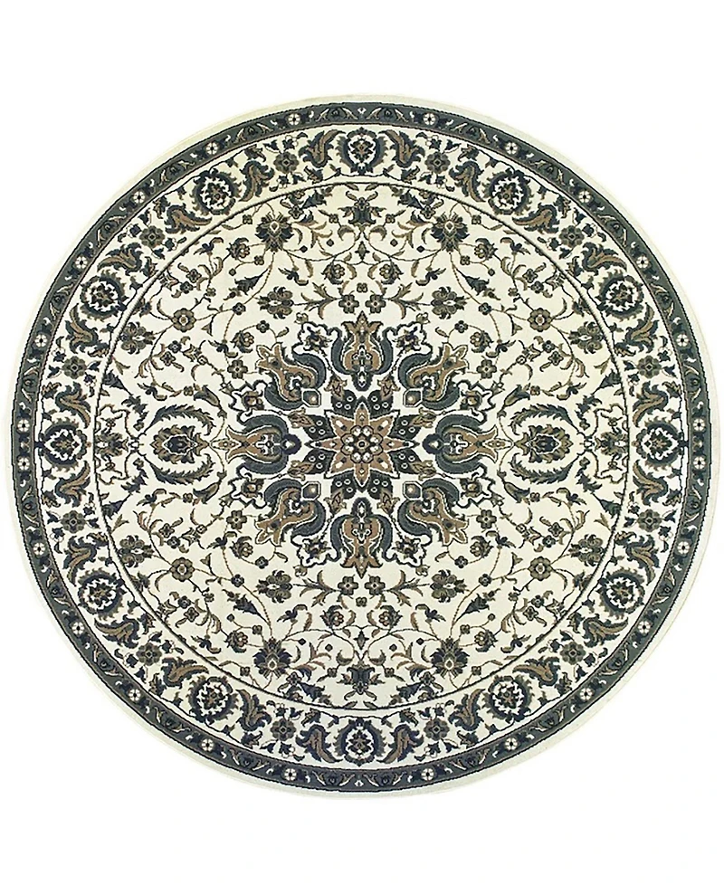 Oriental Weavers Marina 1248W Ivory/Navy 7'10" Indoor/Outdoor Round Area Rug