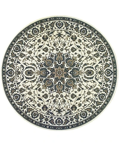 Oriental Weavers Marina 1248W Ivory/Navy 7'10" Indoor/Outdoor Round Area Rug