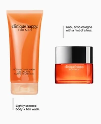 Clinique Men's 2-Piece Happy For Men Cologne Spray & Body and Hair Wash Gift Set