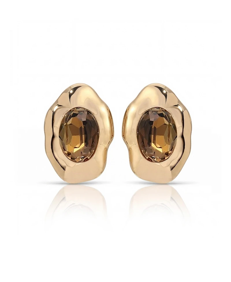 Ettika Molten Glow Crystal Stud Earrings