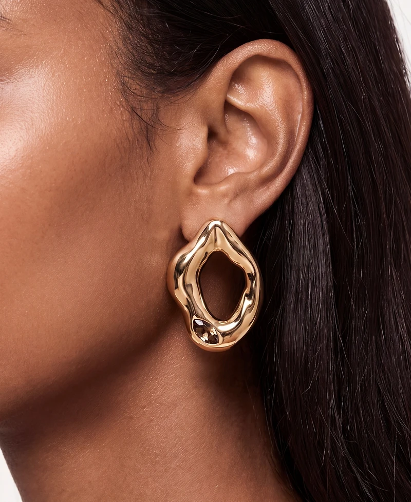 Ettika Melting Metal Crystal Earrings