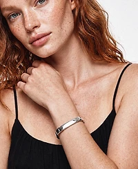 Ettika Silver-Plated Rounded Square Cuff Bracelet