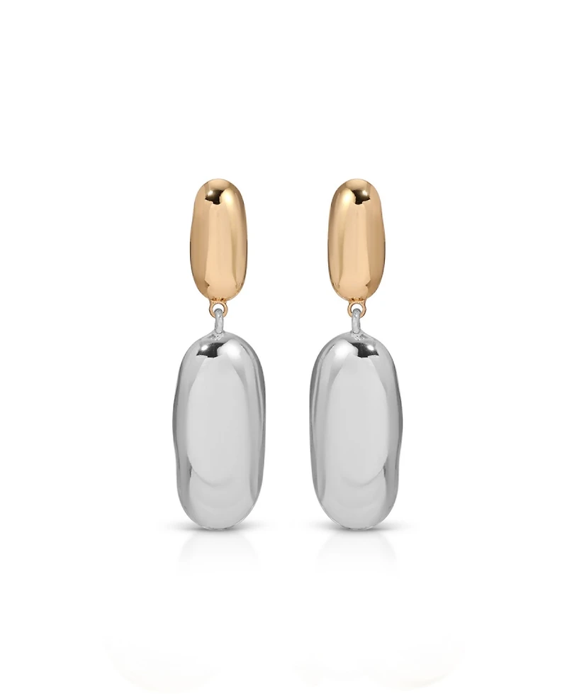 Ettika Gold Oval Drop Earrings