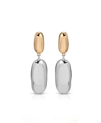 Ettika Gold Oval Drop Earrings