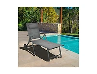Lucky One Patio Reclining Chaise Lounge with Adjustable Backrest and Pillow