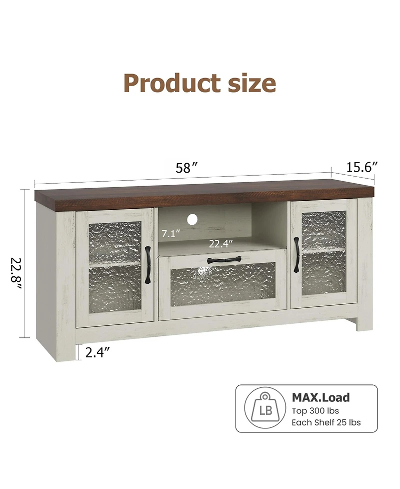gaomon Tv Stand Tv, Entertainment Center with Acrylic Door Storage Cabinet & Adjustable Shelve