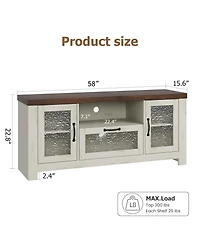 gaomon Tv Stand Tv, Entertainment Center with Acrylic Door Storage Cabinet & Adjustable Shelve