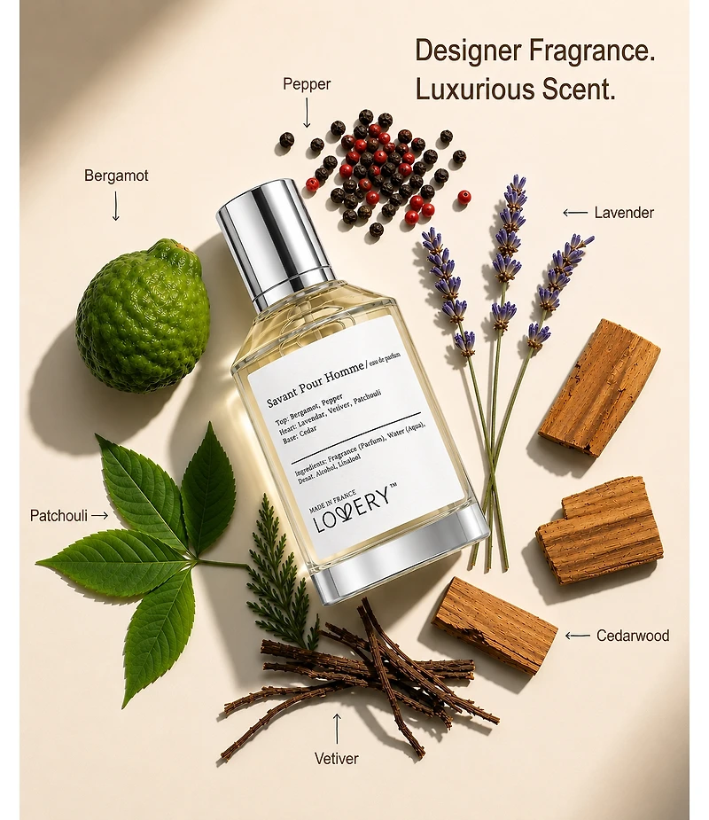 LoveryPlus Savant Pour Homme Perfume Set - 3.4fl oz Mens Fragrance Gift Set with 10ml Travel Size Mini Perfume