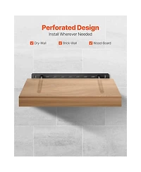 Sugift 16 Inch Hidden Floating Shelf Brackets 2 Pack with 150 Pound Capacity Per Bracket