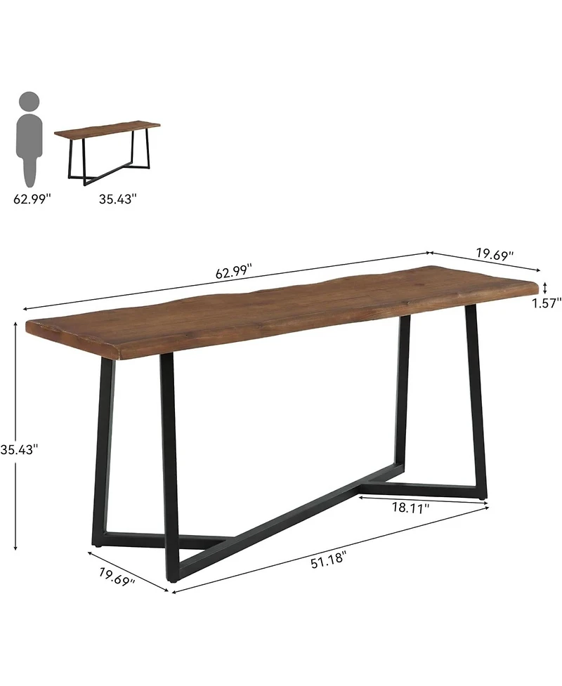 Tribesigns Solid Wood Counter Height Pub Table, Industrial Bar Table with Sturdy Metal Frame, Seats up to 6