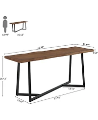 Tribesigns Solid Wood Counter Height Pub Table, Industrial Bar Table with Sturdy Metal Frame, Seats up to 6