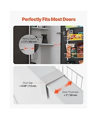Sugift 6-Tier Over the Door Pantry Organizer Steel Hanging Spice Rack with Adjustable Shelves