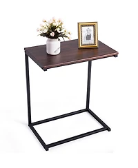 Gymax 2 pieces 26'' Laptop Holder Sofa Side End Table C Table Home Office Furniture