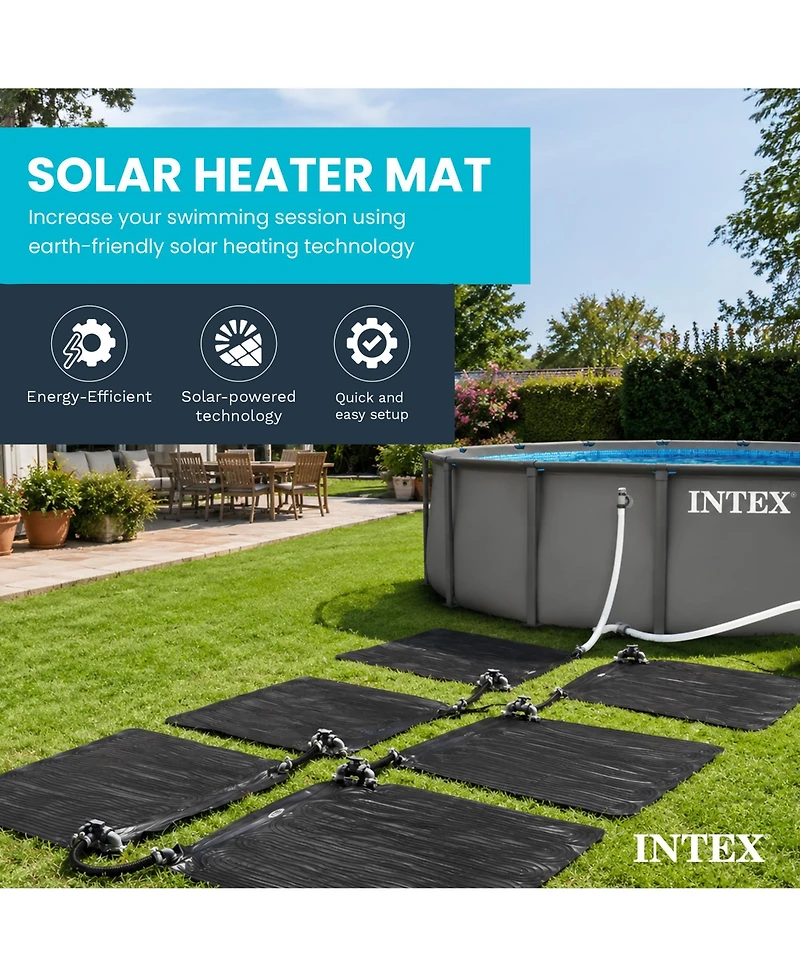 Intex Solar Water Heater Mat for Above Ground Swimming Pool, Black (3 Pack)