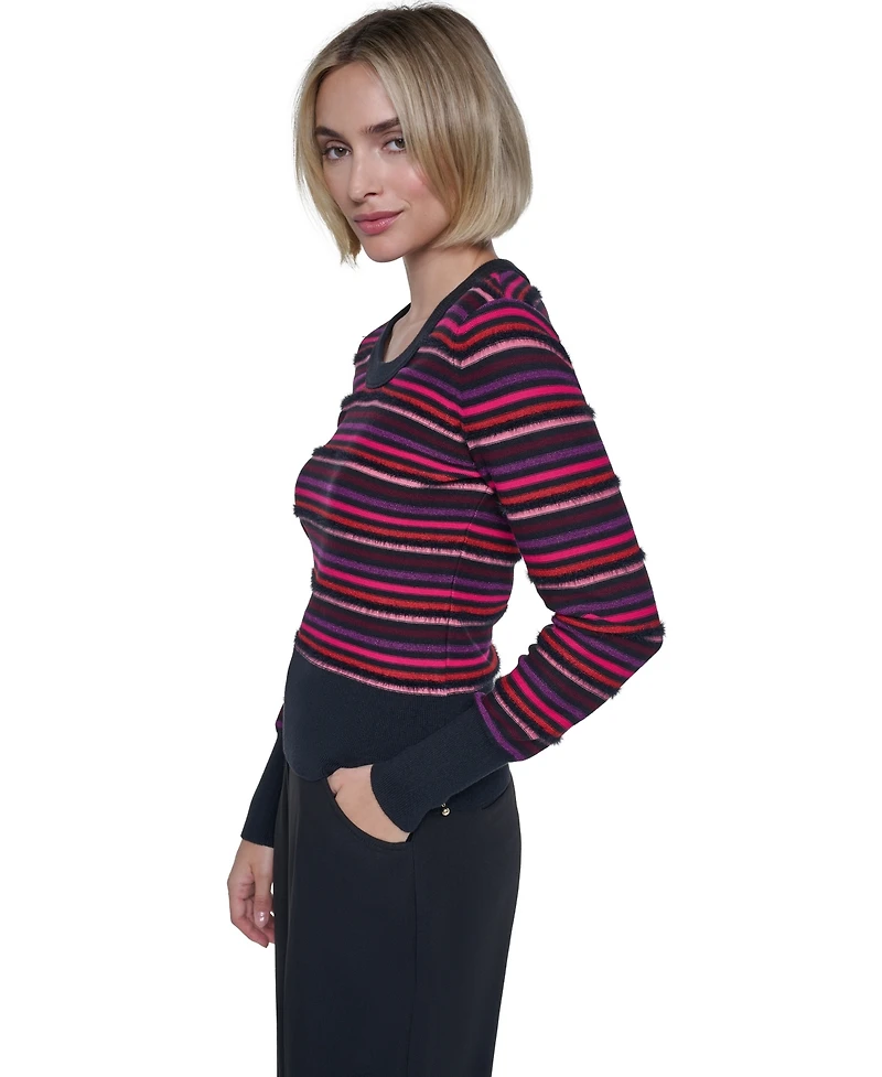 Sonia Rykiel Women's St Grmn Cmbo Stripe Poorboy Striped Crewneck Sweater