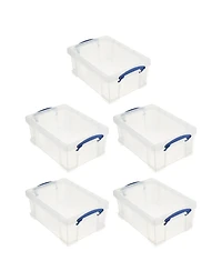 Really Useful Box 9L Storage Container with Snap Lid and Clip Lock Handle (5 Pack)