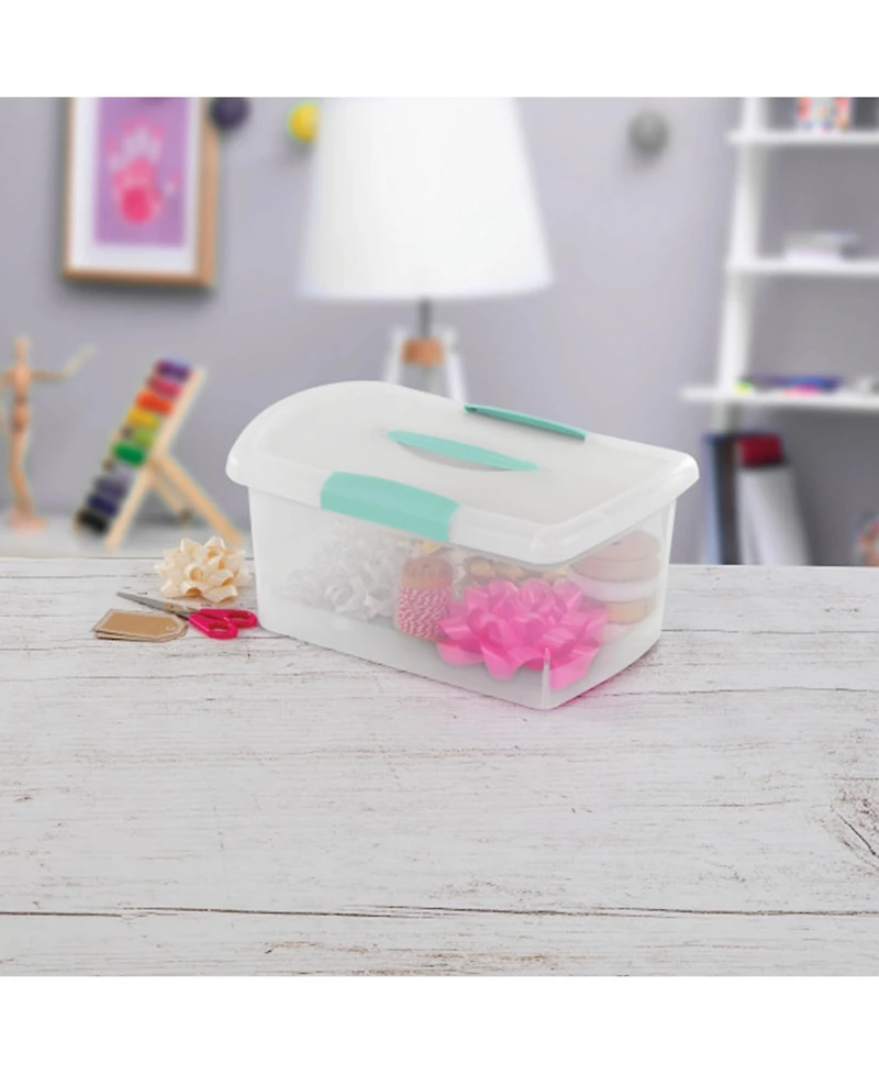 Sterilite 6 Pack Stackable Storage Bin, Latch Lid, Medium Nesting ShowOff, Clear