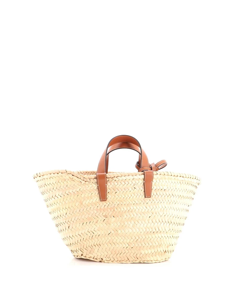 Pre-Owned Celine Teen Triomphe Basket Shoulder Bag Raffia with Leather