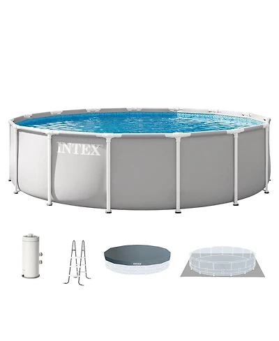 Intex Prism Frame 15ft x 42in Premium Above Ground Pool Set with Filter Pump