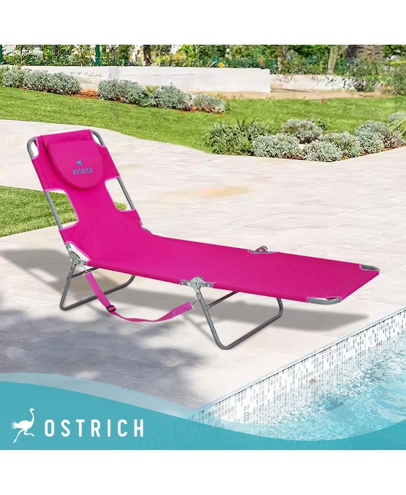 Ostrich Chaise Lounge Folding Portable Sunbathing Poolside Beach Chair ( Pack