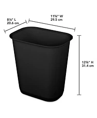 Sterilite 3 Gallon Rectangular Wastebasket Small Home Trash Bin, Pack