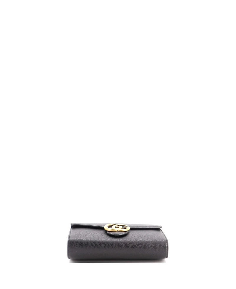 Pre-Owned Gucci Mini Gg Marmont Chain Wallet Leather