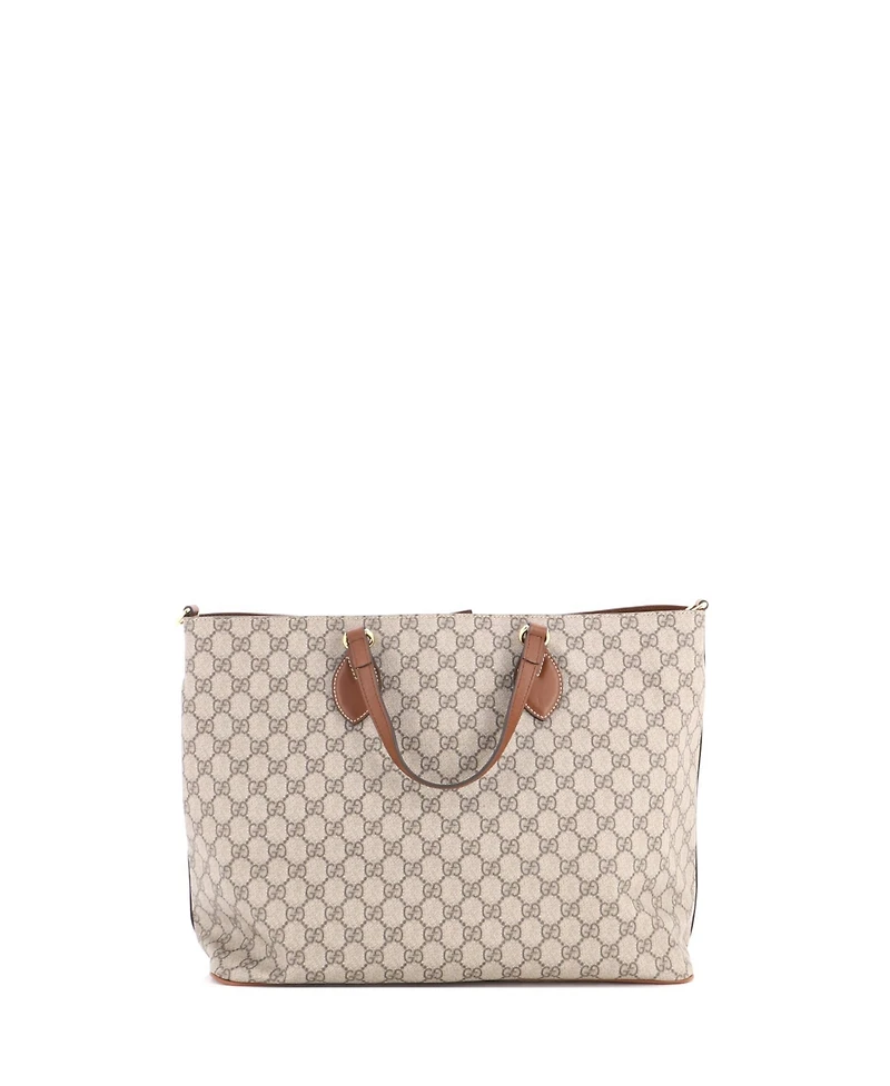Pre-Owned Gucci Medium Convertible Soft Tote Gg Coated Canvas with Leather