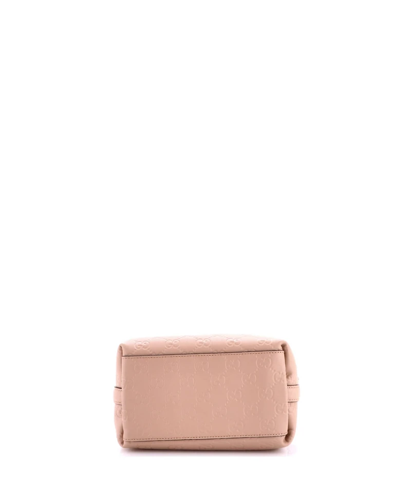 Pre-Owned Gucci Small Gg Emblem Bucket Bag Gg Embossed Leather