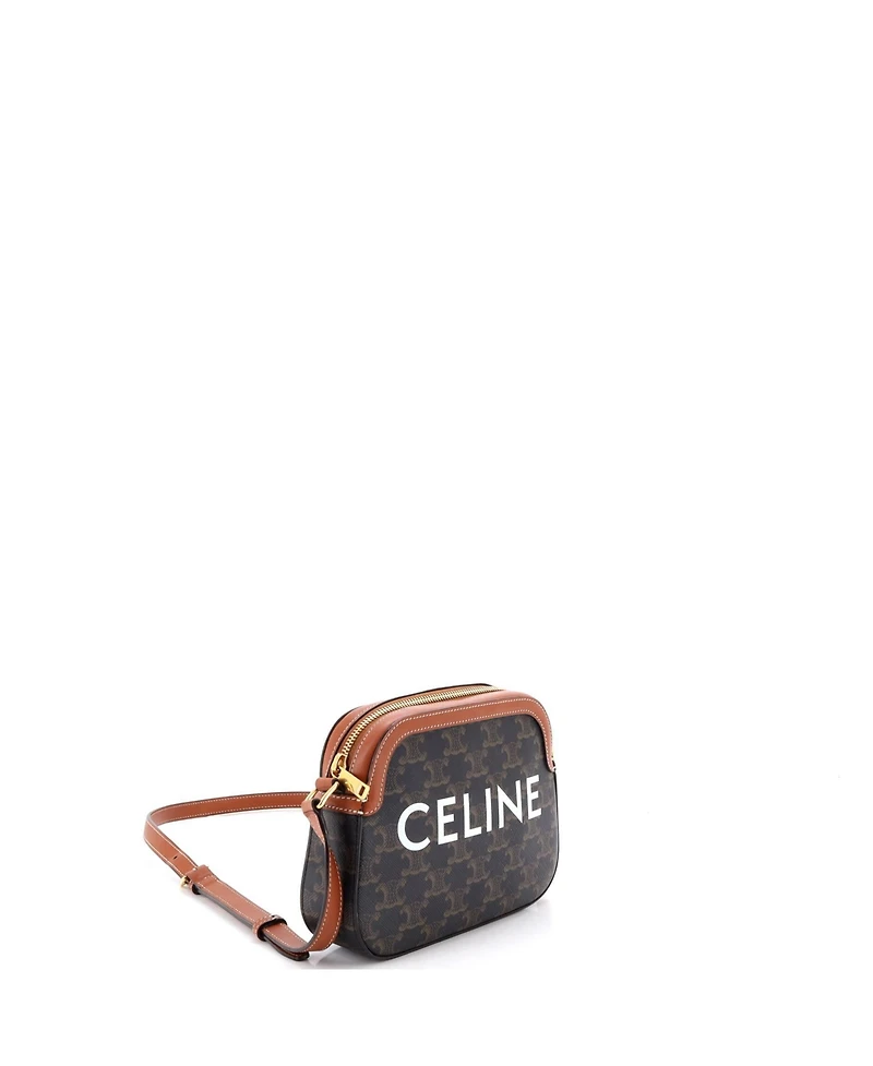 Pre-Owned Celine Small Logo Camera Bag Triomphe Coated Canvas