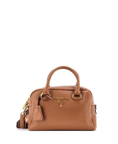 Pre-Owned Prada Small Striped Strap Convertible Bauletto Bag Vitello Phenix