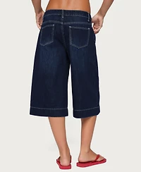 Edikted Women's Letty Low Rise Denim Bermuda Shorts