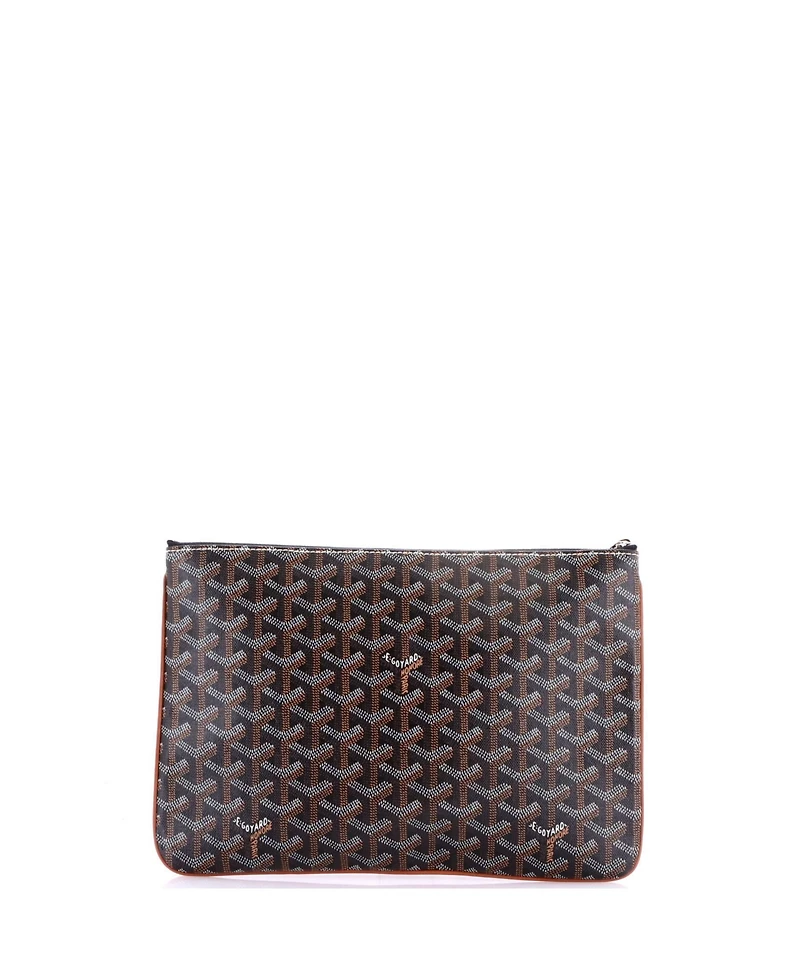 Pre-Owned Goyard Mm Senat Zip Pouch Coated Canvas