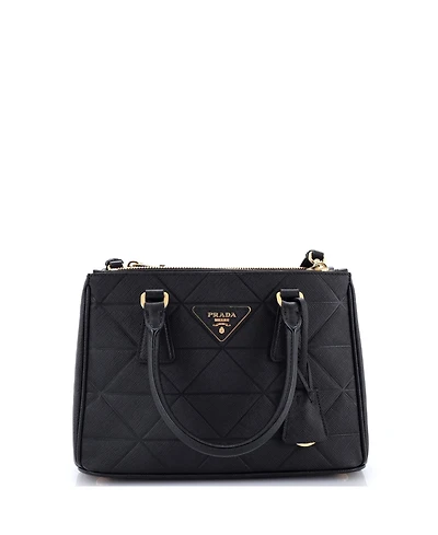 Pre-Owned Prada Mini Symbole Double Zip Tote Saffiano Leather