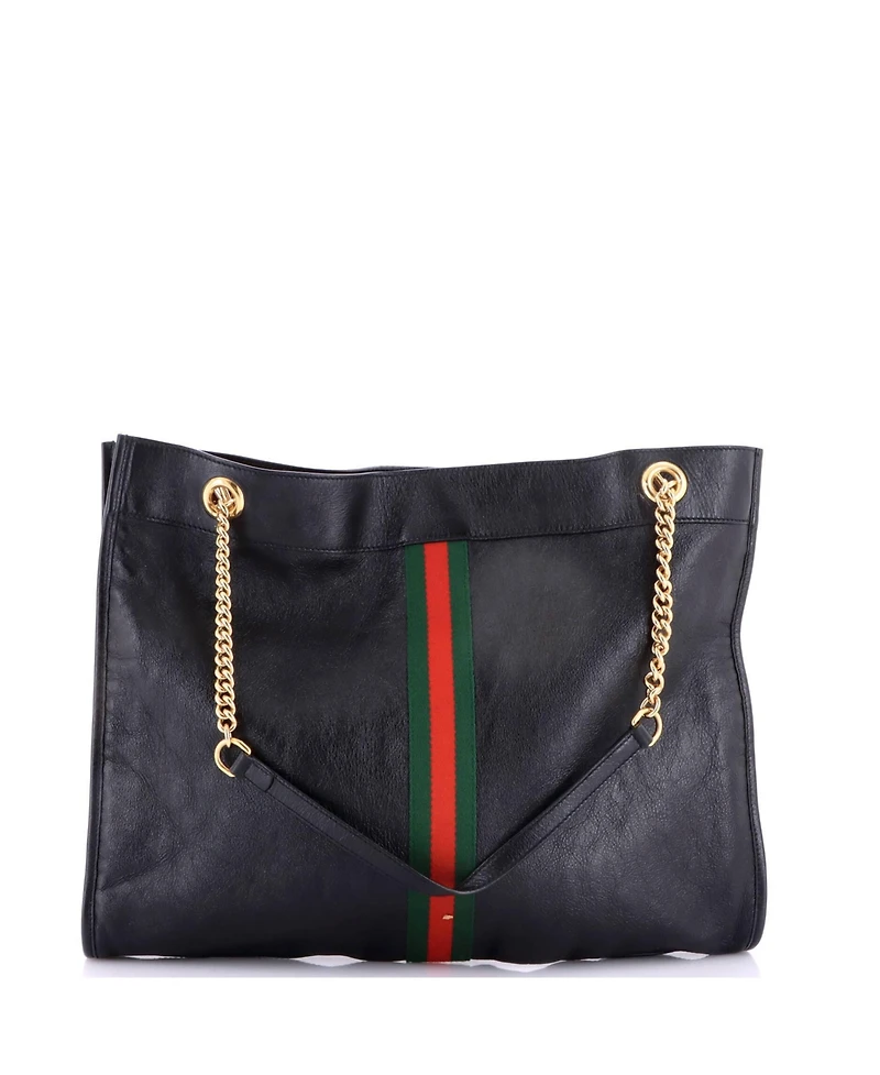 Pre-Owned Gucci Large Rajah Chain Tote Leather