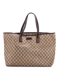 Pre-Owned Gucci Large Plus Tote Gg Coated Canvas with Leather
