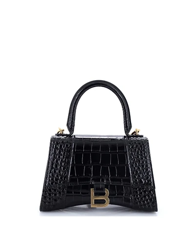 Pre-Owned Balenciaga Small Hourglass Top Handle Bag Embossed Leather