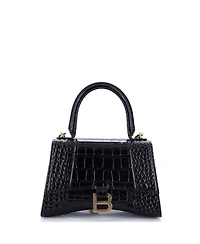 Pre-Owned Balenciaga Small Hourglass Top Handle Bag Embossed Leather