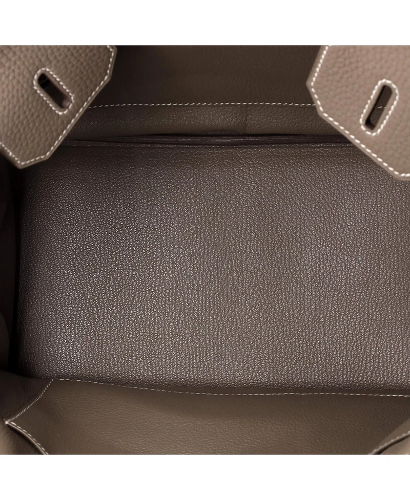 Pre-Owned Hermes Birkin 30 Handbag Grey Clemence with Palladium Hardware