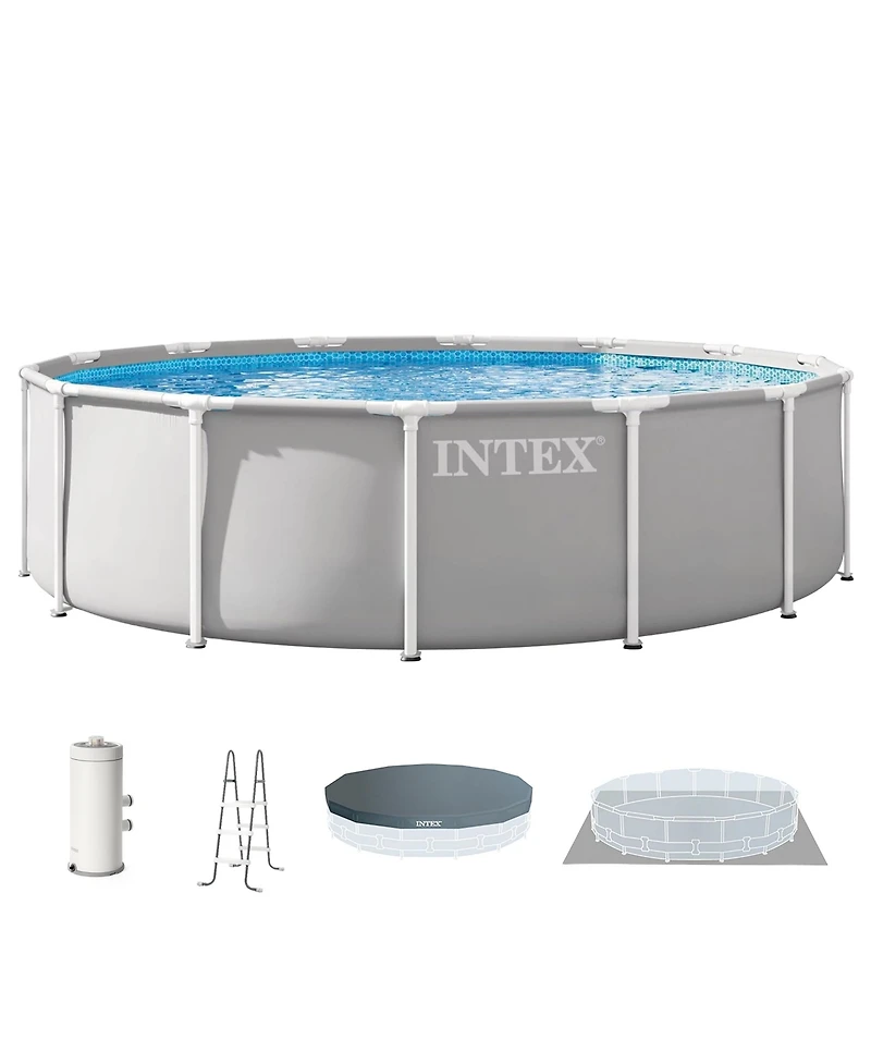Intex Prism Frame 14ft x 42in Premium Above Ground Pool Set with Filter Pump